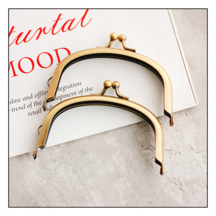 拱形9CM古铜色出口品质光面无孔粘胶口金手工DIY箱包五金包口夹子