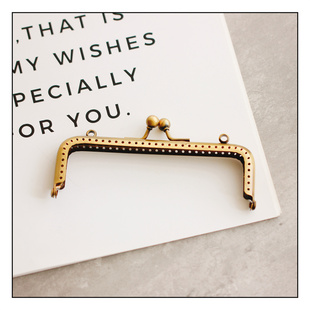 方形12CM古铜色有孔手缝针孔口金手工DIY包五金包口夹包边扣包铰