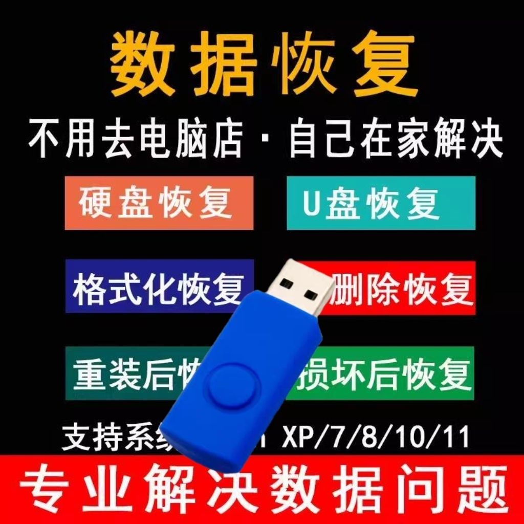 U盘发货 含数据恢复软件 相机CCD卡内存卡提示格式化移动硬盘误删