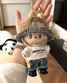 LABUBU牛仔帽子17厘米马卡龙搪胶娃娃17厘米渔夫帽 包邮