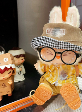 拉布布17cm坐坐派对popmart秋日Labubu娃衣服v2坐姿macaron 15