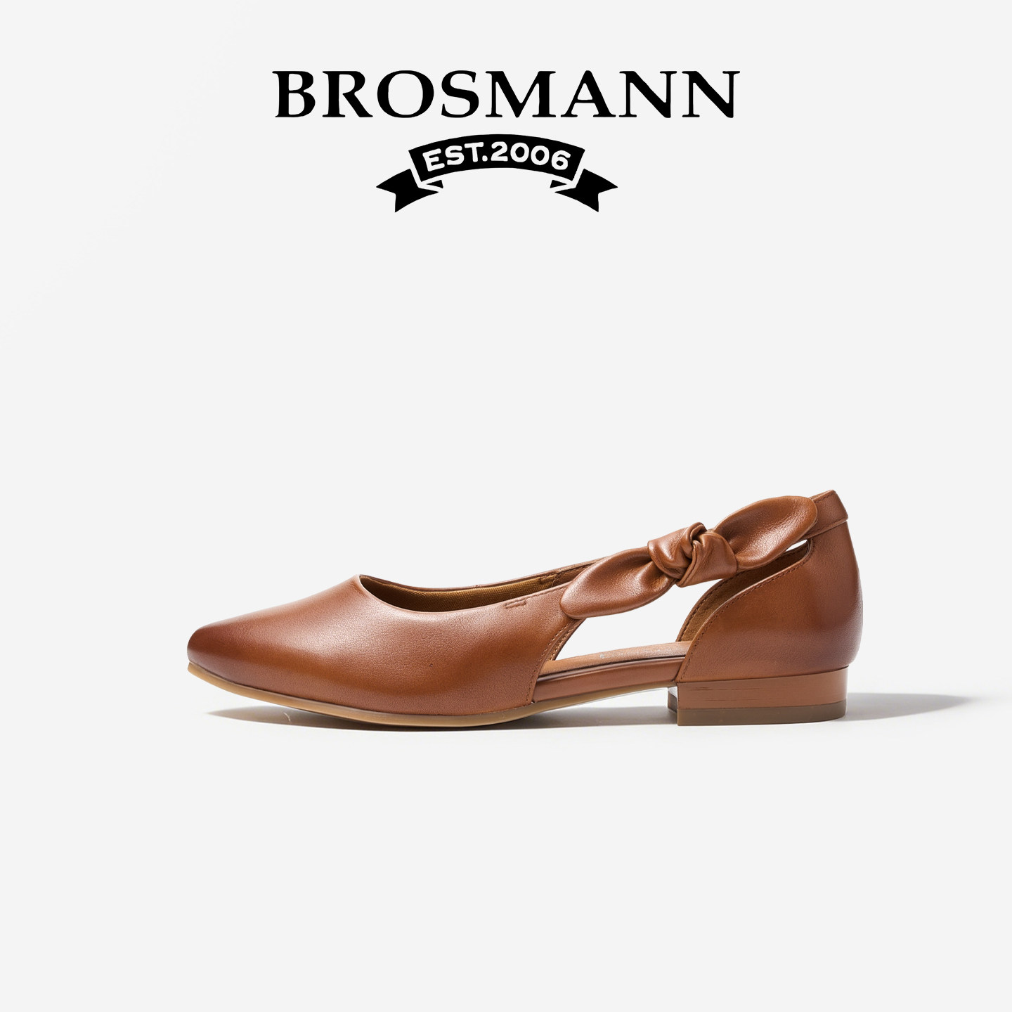 宝舒曼真皮浅口单鞋2026新款春季休闲女鞋尖头通勤平底鞋透气鞋子