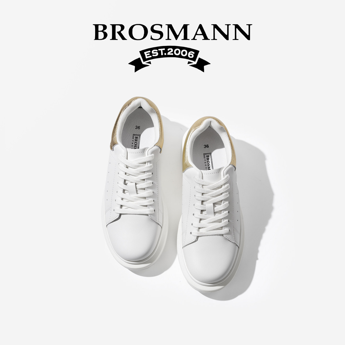 宝舒曼厚底运动板鞋小白鞋女款2026春季新款百搭学生增高鞋子女鞋