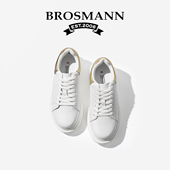 小白鞋 百搭学生增高鞋 女款 宝舒曼真皮厚底板鞋 2026春季 新款 子女鞋