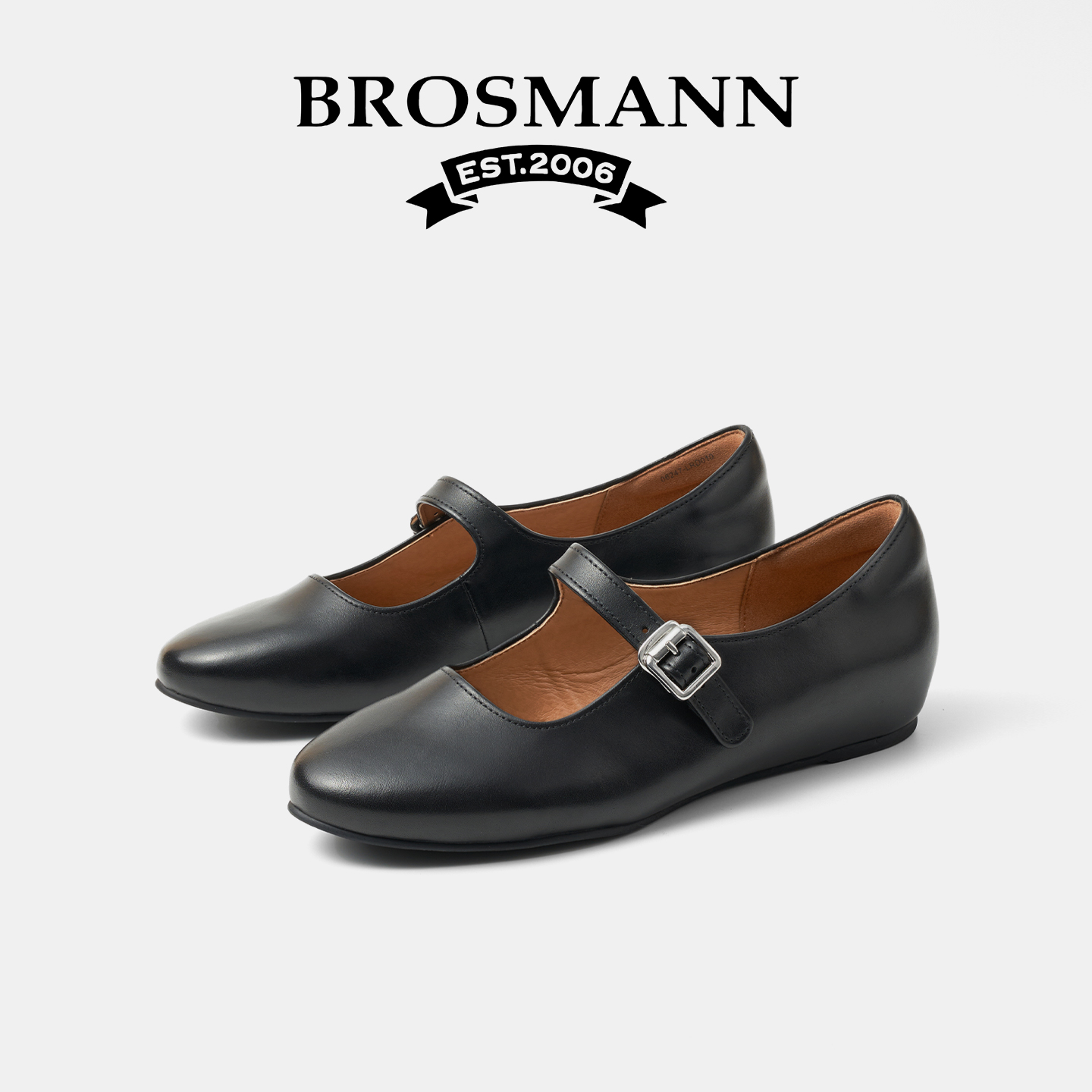 宝舒曼新款牛皮复古玛丽珍单鞋