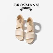 女凉鞋 BROSMANN 宝舒曼显瘦百搭厚底头层牛皮柔软舒适拉伸带新款