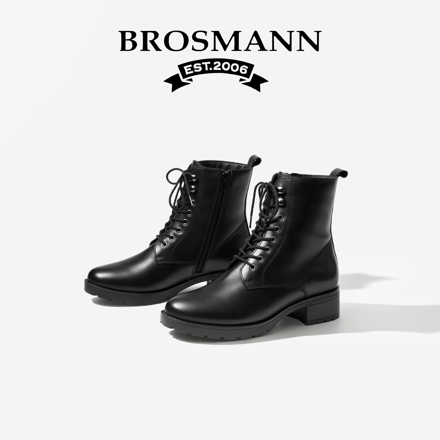 宝舒曼户外马丁靴女款2026春季新款英伦风女鞋厚底工装靴真皮女靴