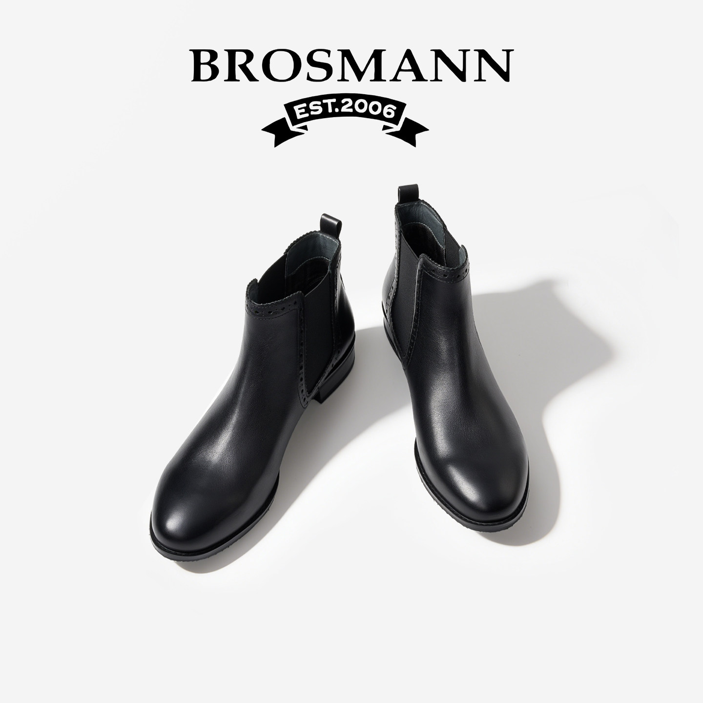 BROSMANN/宝舒曼真皮靴子女2026秋季新款马丁靴女鞋女靴低筒短靴