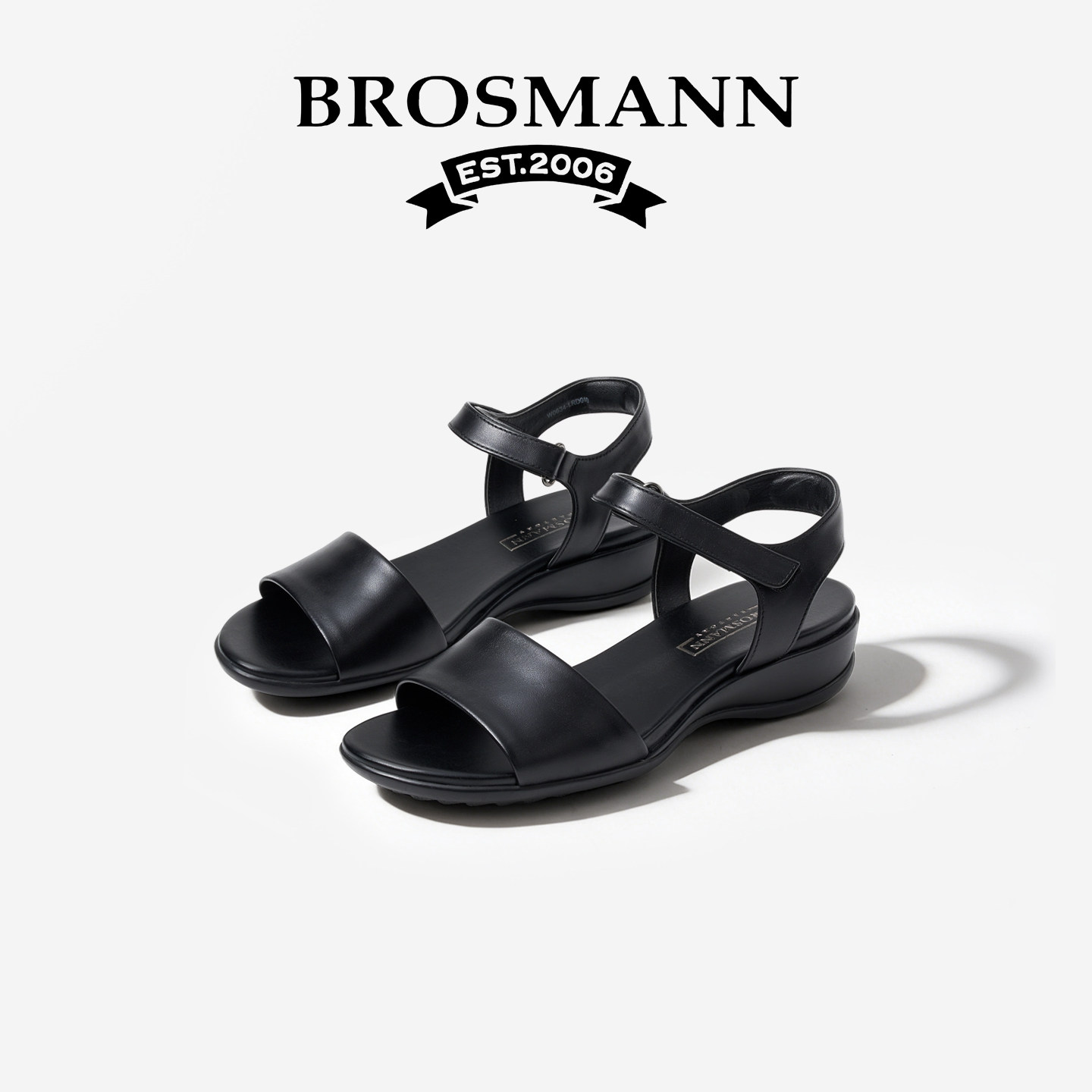 宝舒曼凉鞋女款夏季新款黑色优雅厚底软底百搭不累脚真皮沙滩女鞋