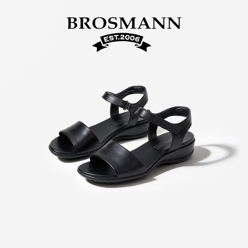 宝舒曼夏季休闲厚底魔术贴凉鞋