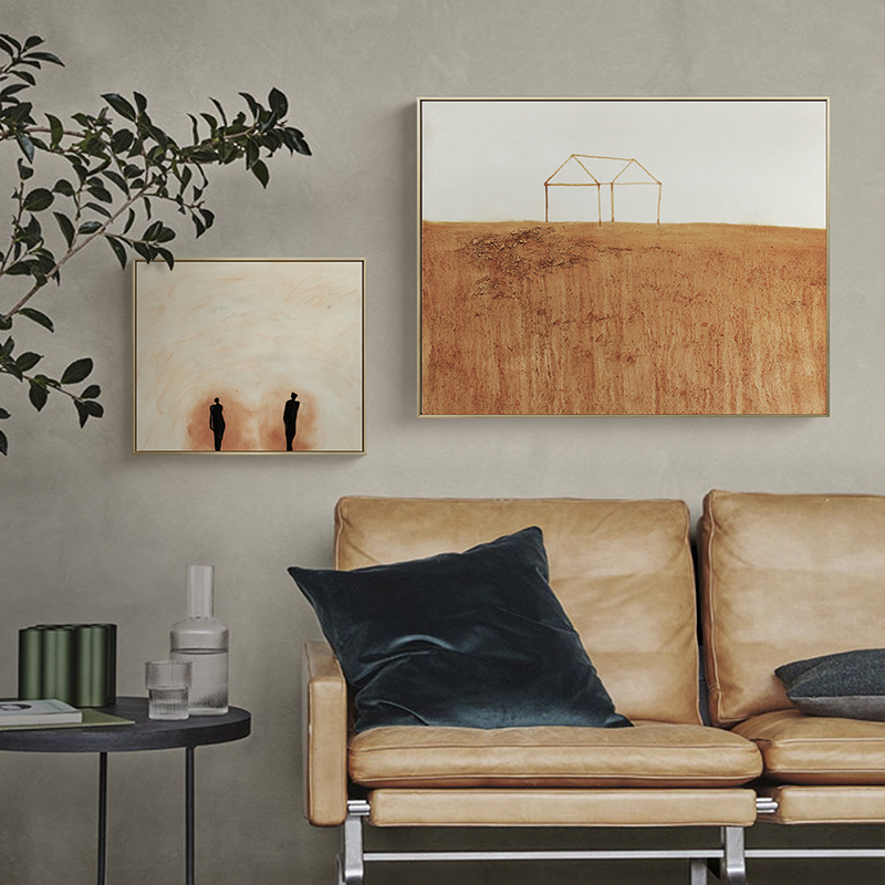 沙发背景墙抽象风卧室床头挂画