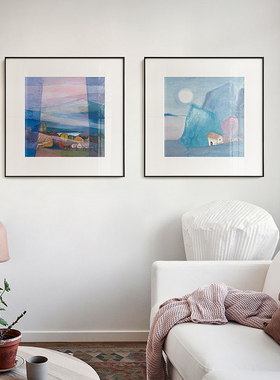 杜之韦x仟象映画 现代简约挂画风景装饰画 酒店单幅油画卧室壁画