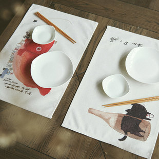 家用新中式 张乐陆x仟象home 布艺隔热垫棉麻盘垫艺术餐垫防烫桌