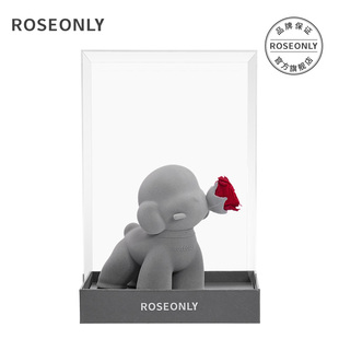 【214情人节】ROSEONLY诺誓守爱狗永生玫瑰花礼盒情人节送女友