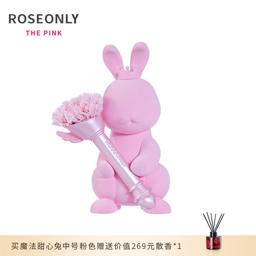 ROSEONLY THE PINK至亲挚友系列甜心兔永生花礼盒送母亲闺蜜老师
