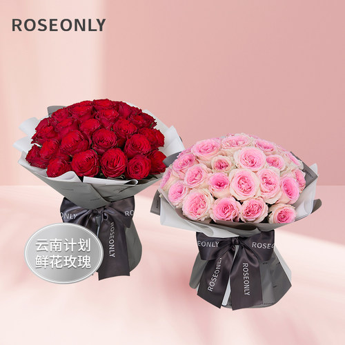 ROSEONLY钟情鲜花玫瑰手捧送女友