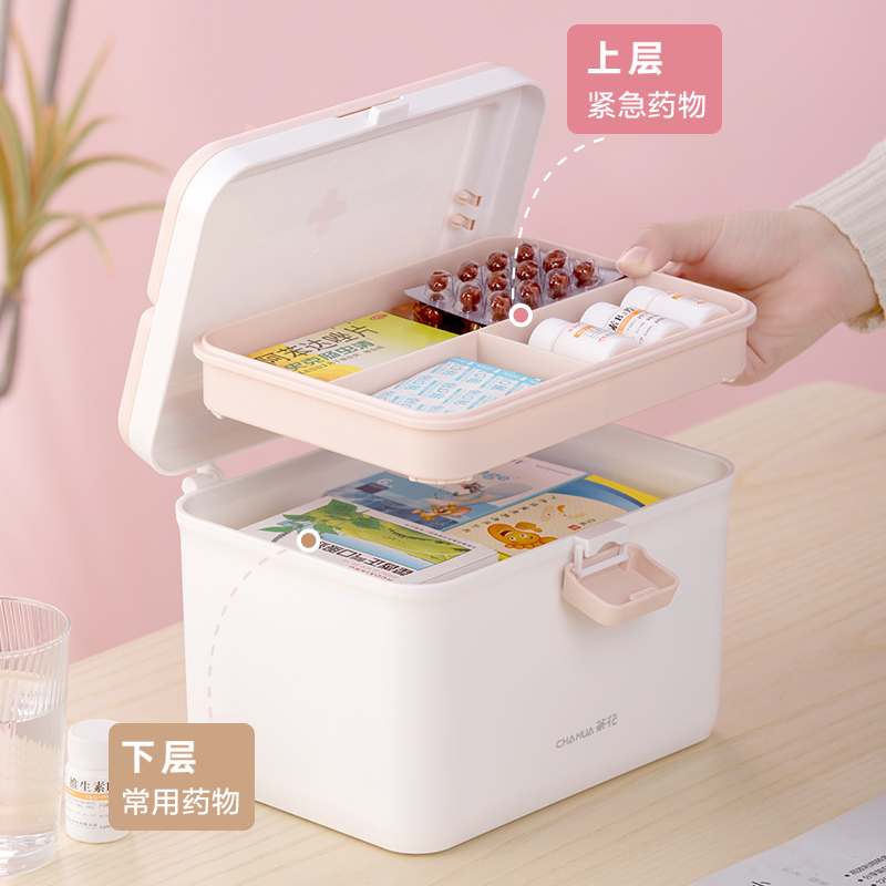 茶花医药箱大容量家用急救便携