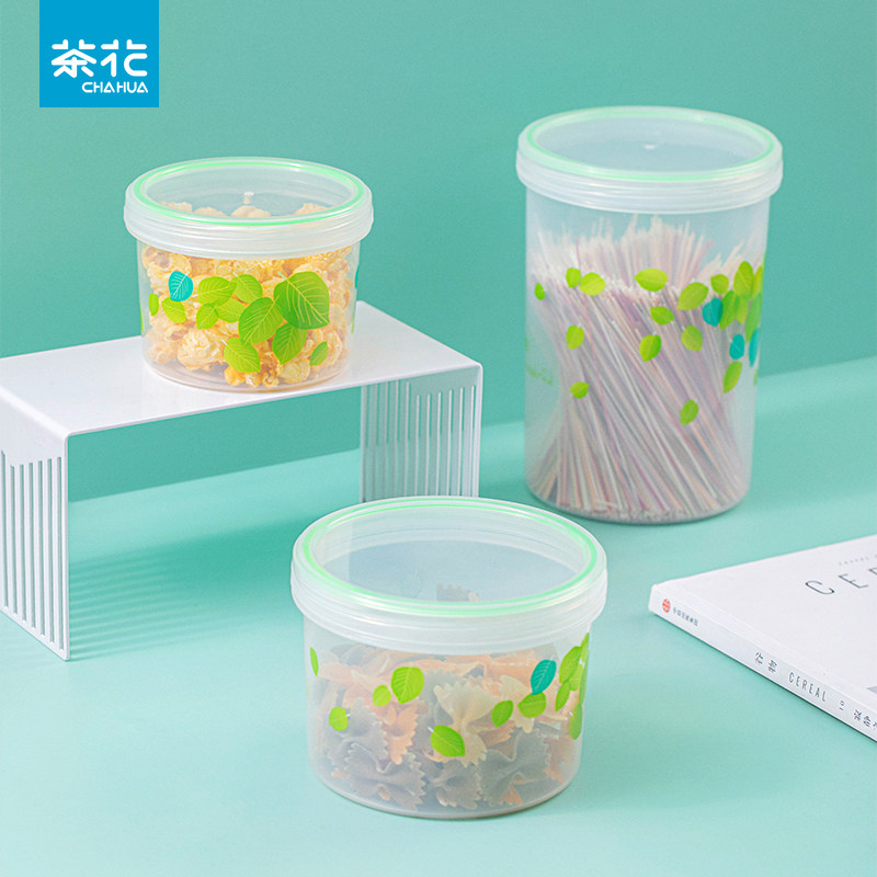 茶花保鲜盒微波密封盒水果食品级冰箱专用盒子可微波加热圆形收纳图片