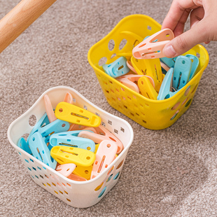 茶花夹子晾衣夹塑料晒被子小晾衣架防风家用的固定多强力晒衣服大