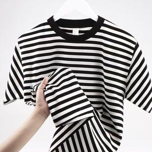 体能训练服定制印字logo夏季 纯棉t恤水手服海军衫 海魂衫 条纹短袖