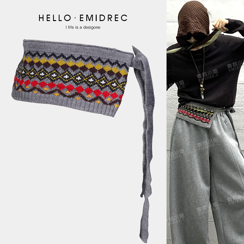 Y2K朋克嘻哈千禧复古腰封屁帘爵士舞腰搭腰部装饰配牛仔裤腰带宽