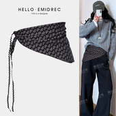 复古屁帘腰封三角巾丝巾装 饰配牛仔裤 腰带女宽爵士舞亚文化Y2K潮