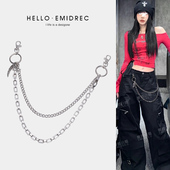 金属链条配裤 裤 链配饰女y2k朋克千禧年中古复古美式 子挂饰腰链男