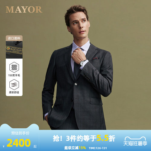 凝聚气质的灰色格纹西服