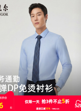 【缎纹弹力】雅戈尔夏季新款男士长袖衬衫商务休闲通勤职业棉衬衣