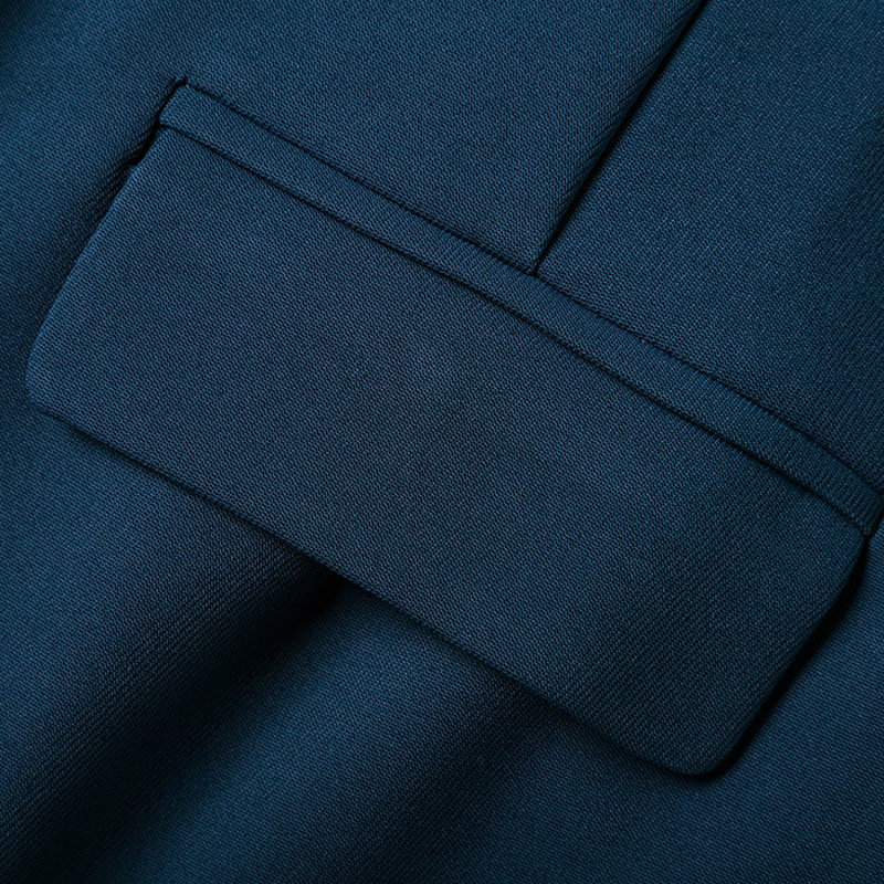 颈袖添香连衣裙女修身显瘦气质职业包臀收腰开叉短袖主持人正装