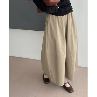 气质显瘦约会高腰中长裙 a字花苞半身裙秋季 绝美巨好看 日系工装