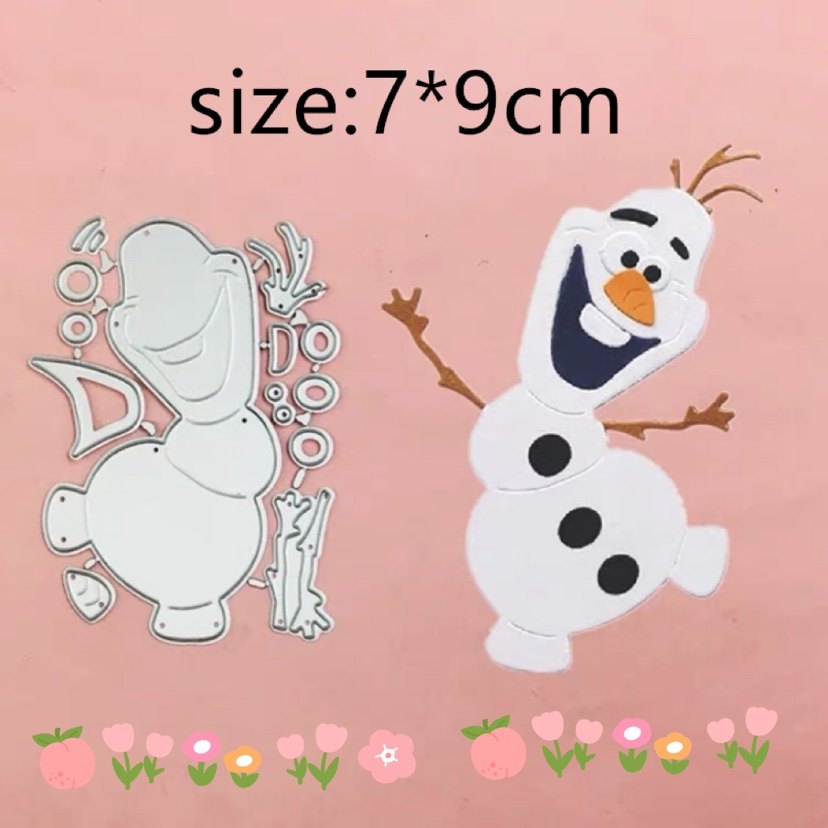 可爱雪人动物cut die切割碳钢刀模scrapbook手账纸艺压花模具
