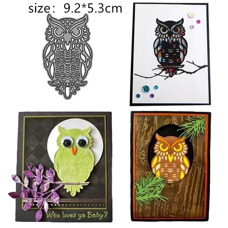 猫头鹰动物压花刀模diy碳钢蚀刻刀模scrapbook益智剪贴刀模