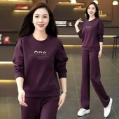 减龄中年妈妈洋气圆领卫衣两件套 时尚 休闲运动套装 女春秋2026新款