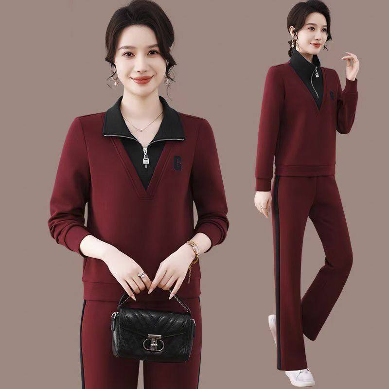 妈妈装休闲运动套装女2026春秋新款时尚减龄洋气卫衣跑步服两件套