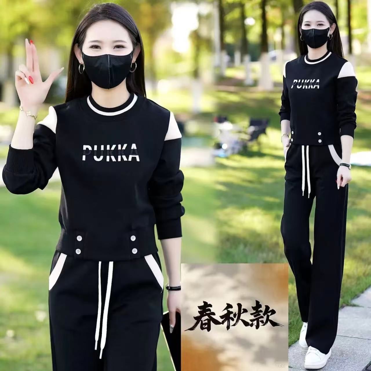 纯棉运动套装女春秋季新款时尚韩版卫衣宽松显瘦跑步服休闲两件套