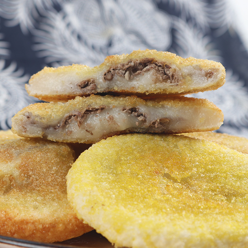 贵州特产 遵义油炸粑糍粑豆沙粑糯米粑粑年糕农家自制手工小吃