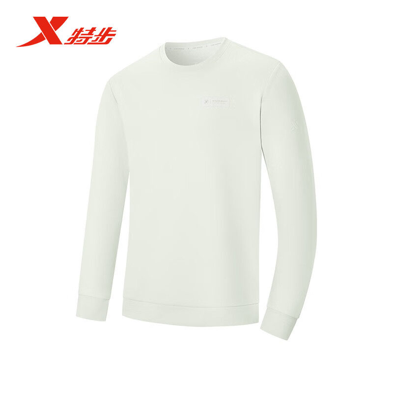 特步圆领套头卫衣男子2026春季新款舒适综训运动卫衣974129920042