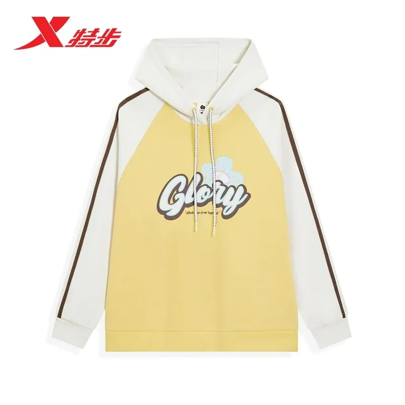 特步女连帽卫衣2025春季新款