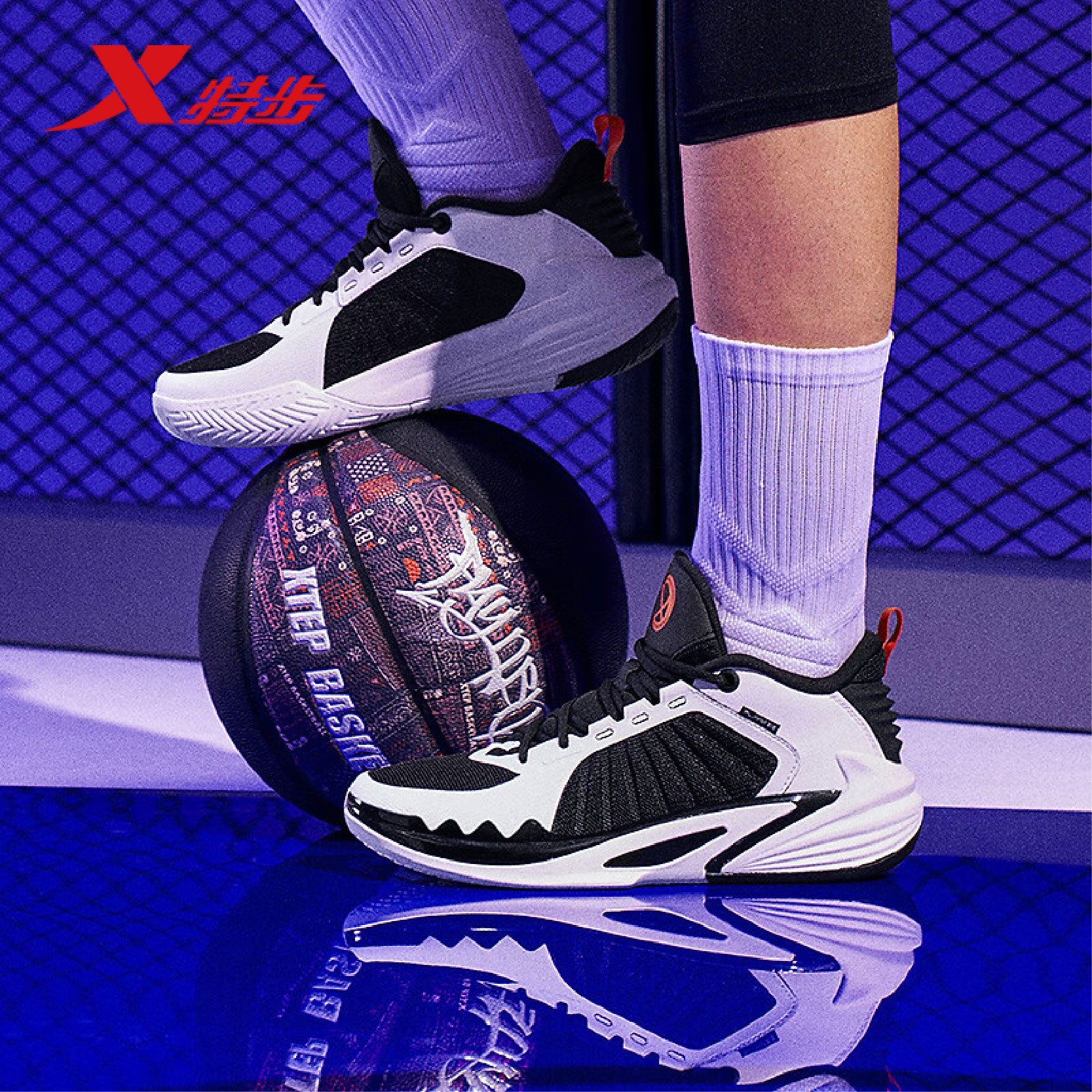 特步御风5代TD篮球鞋男2025冬季新款减震耐磨篮球鞋975419120004