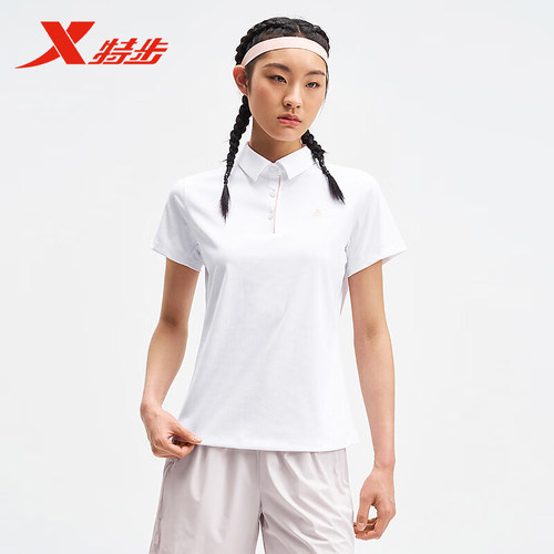 特步运动POLO衫女2025夏