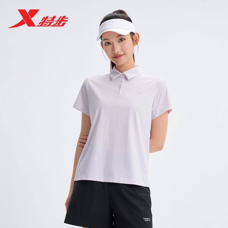 特步女子综训短袖POLO衫2026夏季新冰丝凉爽舒适短袖974228020200