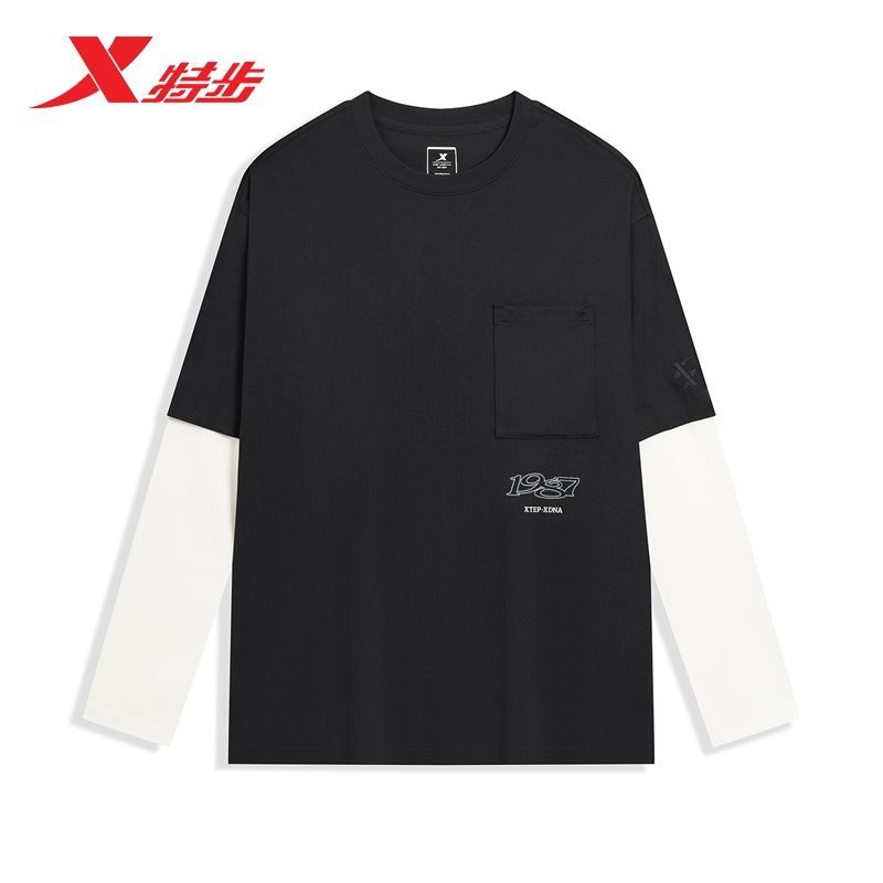 特步长袖针织衫男2025年秋新