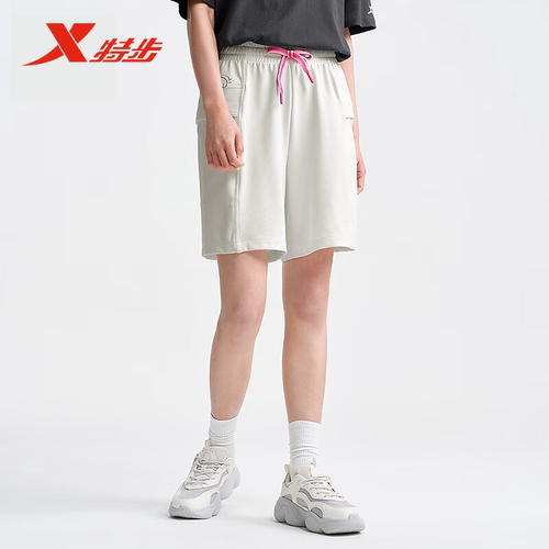特步针织五分裤女2025夏季
