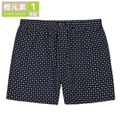 男裤 棉元 衩W2010 家居睡裤 阿罗裤 素男平角裤 纯棉中腰宽松舒适短裤