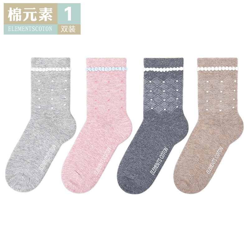 提花短袜棉元素常规厚女士