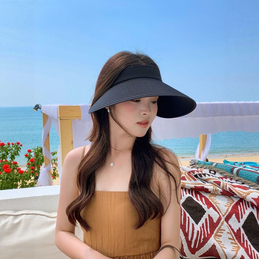 香港潮牌发箍款纯色螺纹织带大帽檐空顶帽2025新款防晒帽显脸小女,服饰配件/皮带/帽子/围巾,防晒帽,淘宝优惠券,粉丝福利购,淘宝优惠卷