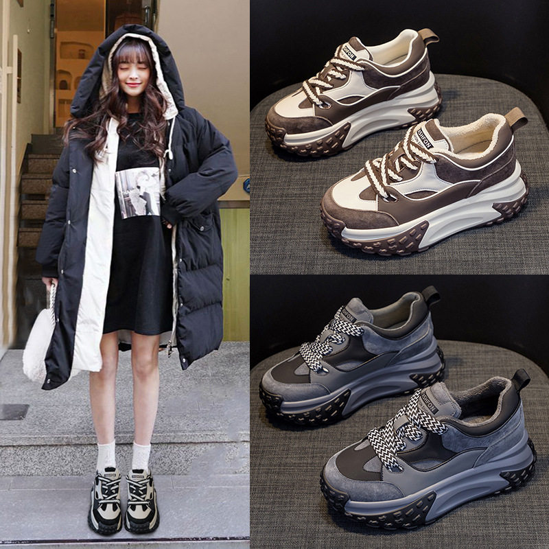 香港潮牌老爹鞋2025春新款小白鞋女学生鞋网红休闲时尚女鞋百搭厚,女鞋,老爹鞋,淘宝优惠券,粉丝福利购,淘宝优惠卷