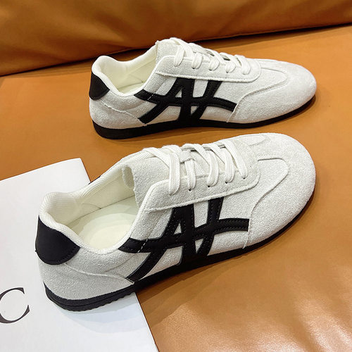 香港潮牌阿甘鞋女2025秋季新款透气皮面德训鞋舒适百搭轻便女鞋运