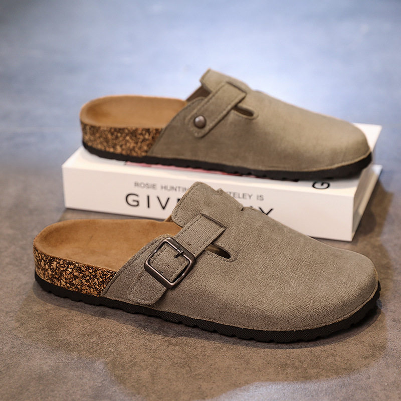 香港潮牌防臭勃肯鞋厚底包头半拖2025夏秋新款凉鞋男外穿懒人一脚,流行男鞋,软木鞋/勃肯鞋,淘宝优惠券,粉丝福利购,淘宝优惠卷